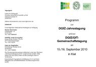Programm DGfZ-Jahrestagung DGfZ/GfT- Gemeinschaftstagung 15 ...