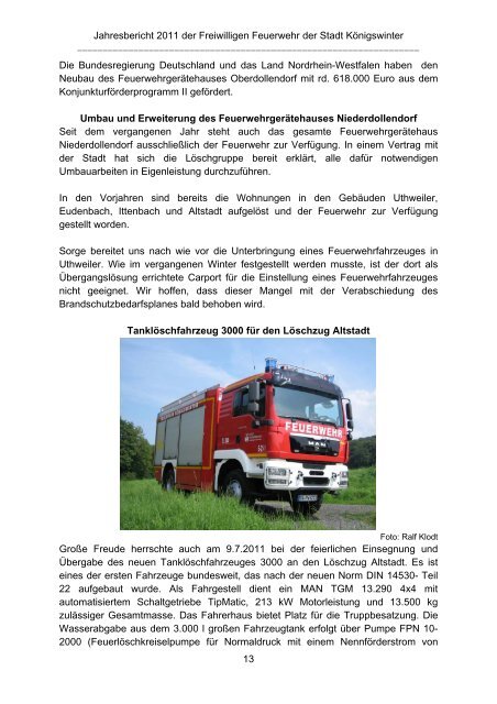 Jahresbericht 2011.pdf - Feuerwehr Königswinter