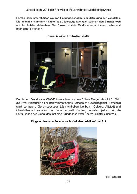 Jahresbericht 2011.pdf - Feuerwehr Königswinter