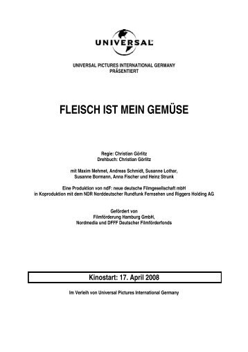 Presseheft Fleisch ist mein Gemüse - Bormann, Susanne