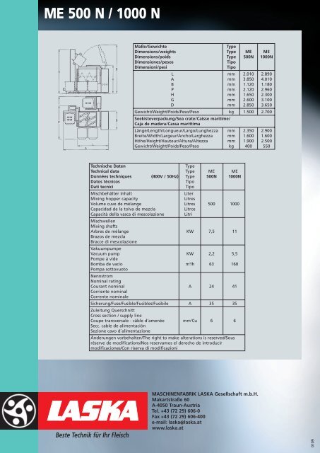 Mixing machine ME 1000 - Maschinenfabrik Laska