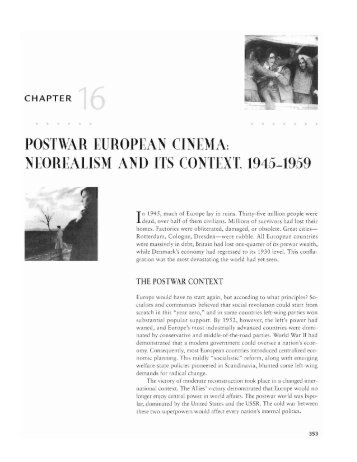 Post War European Cinema Neorealism 1945-1959