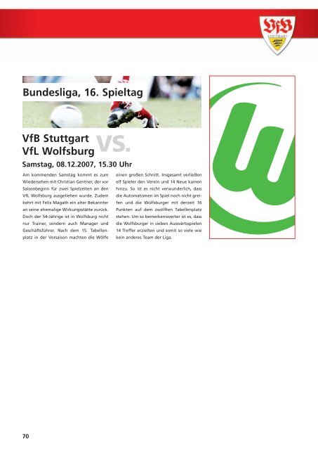 Die offizielle Stadionzeitung des VfB Stuttgart 1893 e.V. • Spielzeit ...