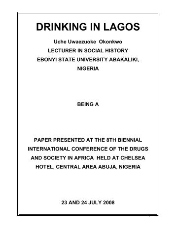 DRINKING IN LAGOS - CRISA