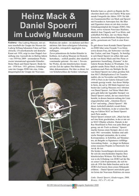 Heinz Mack & Daniel Spoerri im Ludwig Museum - 1002andmore.de