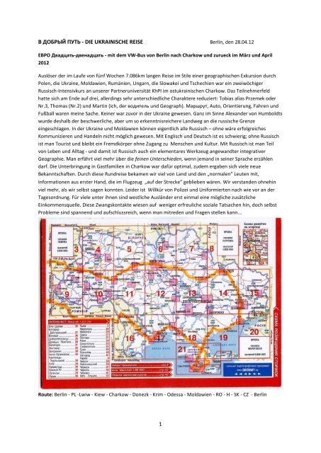 DIE UKRAINISCHE REISE (pdf) - Sprachenzentrum der HU Berlin