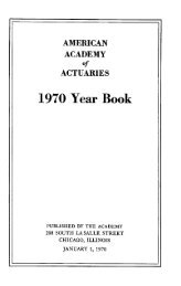 AAA, Yearbook, 1970 - American Academy of Actuaries