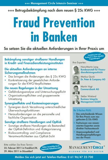 Fraud Prevention in Banken - Business Integrity Management