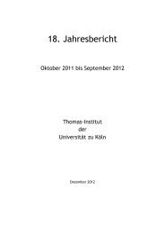 Mitarbeiter - Thomas-Institut - Universität zu Köln