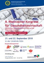 8. Rheinischer Kongress für Gesundheitswirtschaft 21. und 22 ...