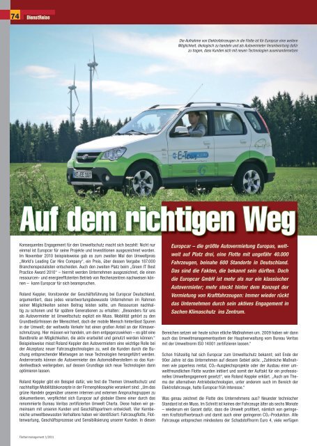 DienstReise Europcar – die größte Autovermietung ... - Flotte.de