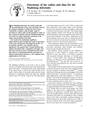 Osteotomy of the radius and ulna for the Madelung deformity