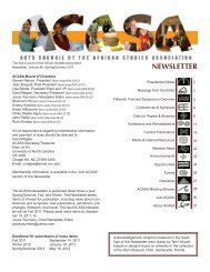 newsletter - ACASA : Arts Council of the African Studies Association