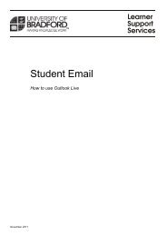 Student Email - University of Bradford