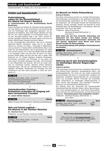 Programmheft 1. Semester 2010 - Volkshochschule Rhein-Erft