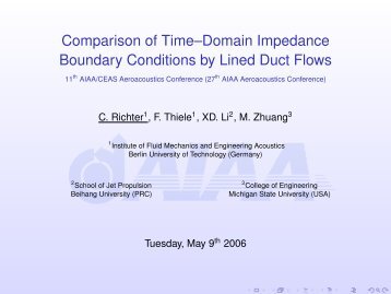 Comparison of Time--Domain Impedance Boundary ... - CFD