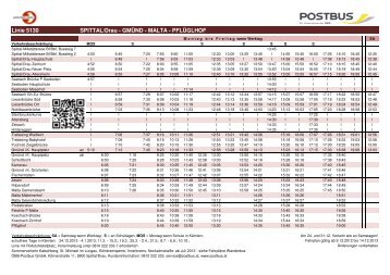 Linie 5130 SPITTAL/Drau - GMÜND - MALTA - PFLÜGLHOF
