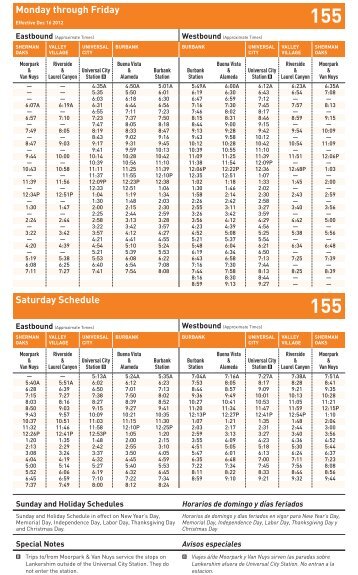 Lines 155 -- Metro Local and Limited - Metro Local - Sherman Oaks ...