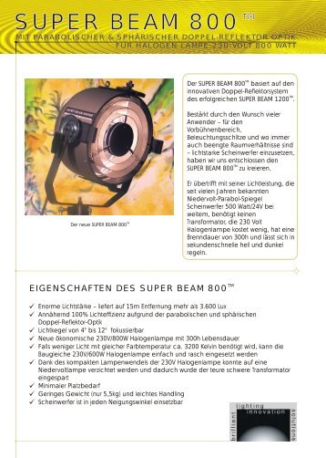 SUPER BEAM 800 - DEUTSCH - Lighting Innovation