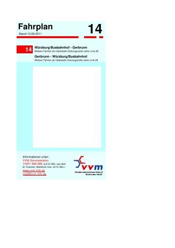 Fahrplan Linie 14 ab 08.11.10 - VVM