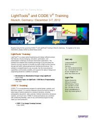 LightTools and CODE V Training - Light Tec