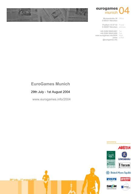 EuroGames Munich - EuroGames 2004 München