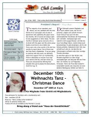 December 10th Weihnachts Tanz - Christmas Dance - Club Loreley