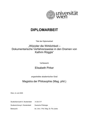 DIPLOMARBEIT - Institut für Germanistik