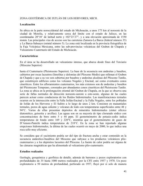 Evaluación de la Energía Geotérmica en México - Comisión ...