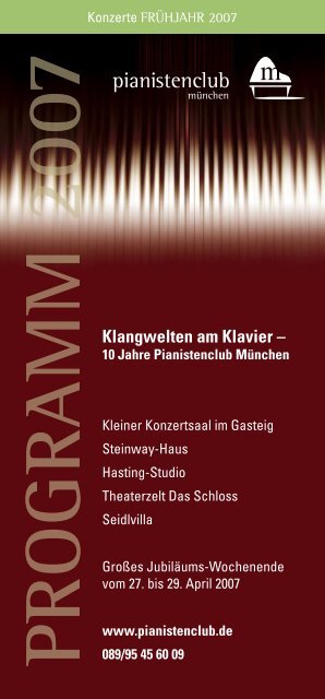 Klangwelten am Klavier - Pianistenclub eV