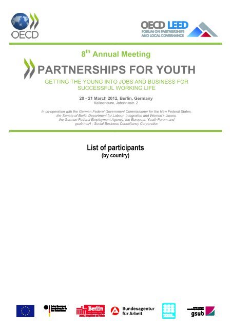 Annual Meeting PARTNERSHIPS FOR YOUTH - Economic Development ...