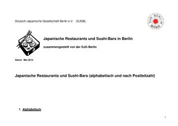 Japanische Restaurants und Sushi-Bars - DJG Berlin