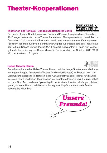 Theater und Schule Theaterpädagogisches Angebot - Staatstheater ...