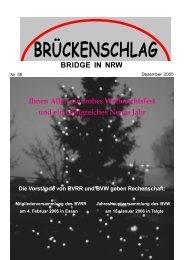 Bericht Ressort Verwaltung - Bridgeverband Rhein-Ruhr eV
