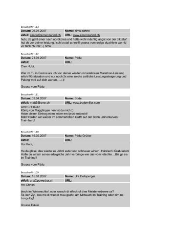 Archiv der Gästebucheinträge vom 11. Dezember 2001 bis