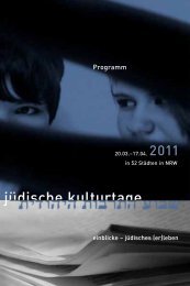 Jüdische Kulturtage in NRW 2011 vom 20. März bis 17. April
