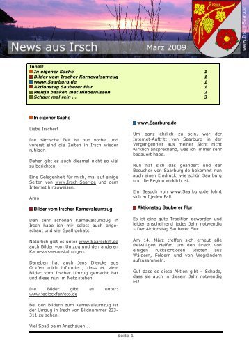 Newsletter März 2009 - Irsch