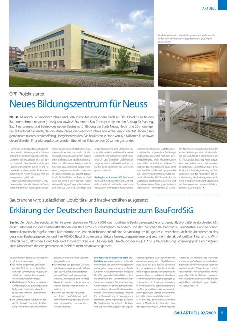 2 Bau aktuell 02/2009 - Die Bauindustrie NRW
