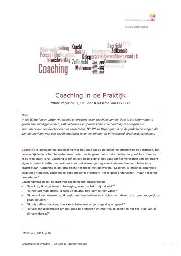 Coaching in de Praktijk - De Boer & Ritsema van Eck