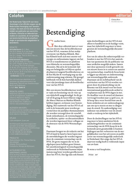 thema: POCD - Nederlandse Vereniging voor Anesthesiologie
