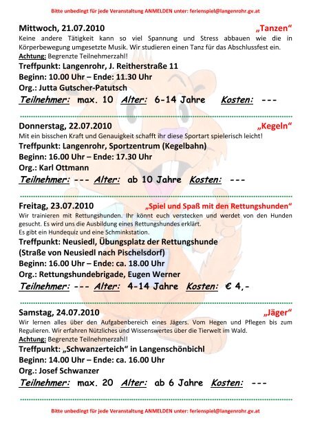 Spielepass 2010 neu - Marktgemeinde Langenrohr