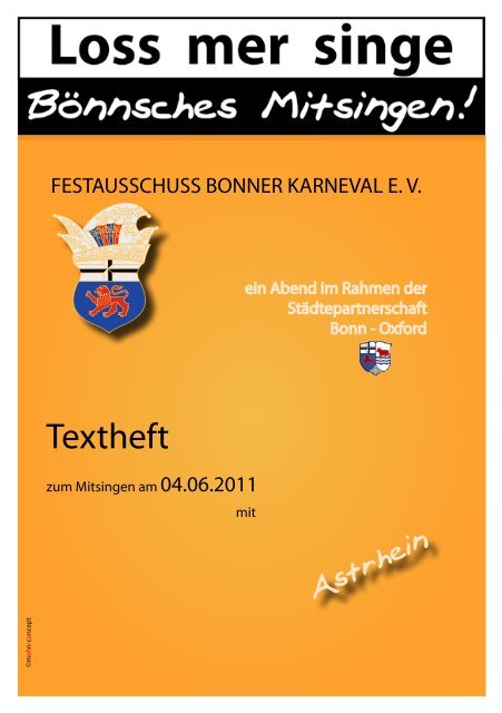 Textheft - Festausschuss Bonner Karneval eV