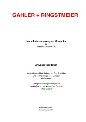 Modellbahnsteuerung per Computer Zusammenstellung der MpC ...