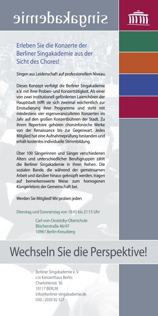 Programmheft - Berliner Singakademie eV