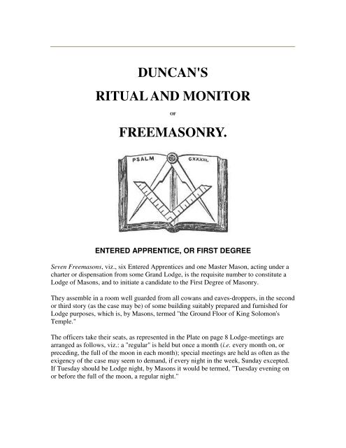 Duncan's Masonic Ritual and Monitor - Rose Croix