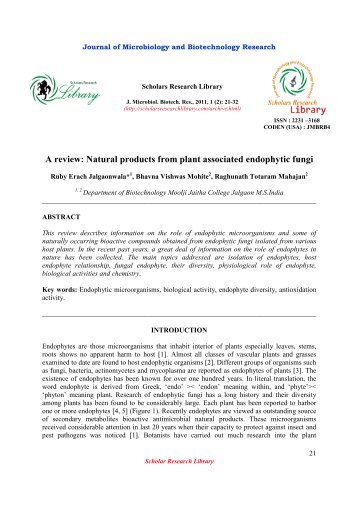 A review: Natural products from plant associated endophytic fungi