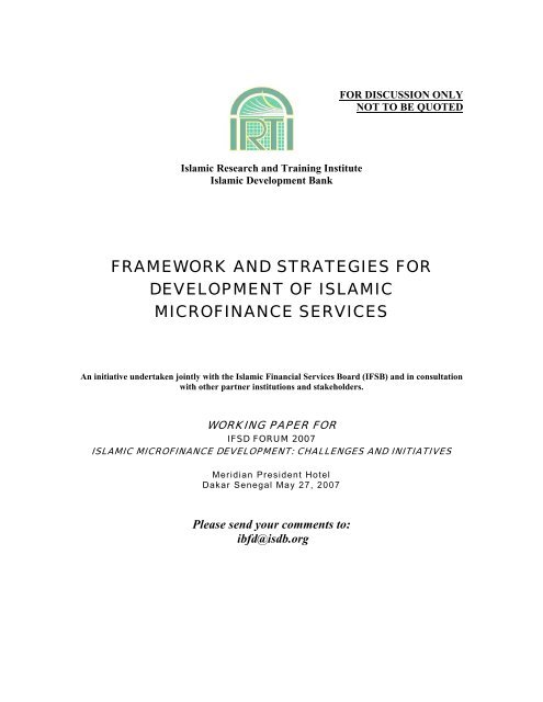 Islamic Microfinance framework and strategies.pdf - Doha Academy ...