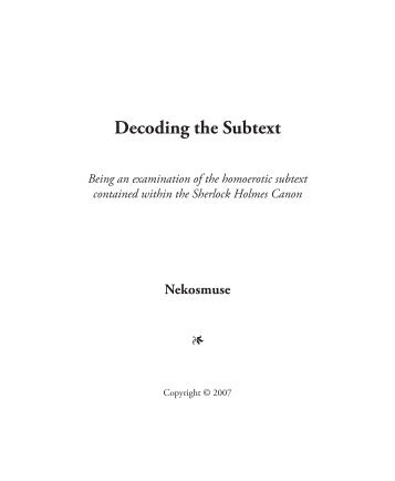 Decoding the Subtext - nekosmuse