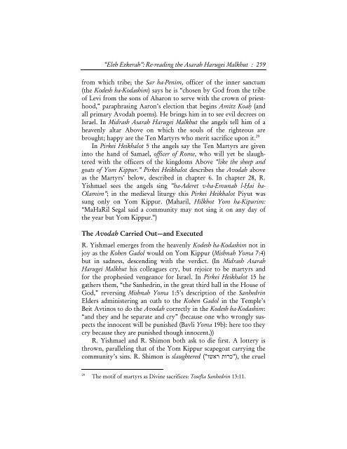 “Eleh Ezkerah”: Re-reading the Asarah Harugei Malkhut - Hakirah
