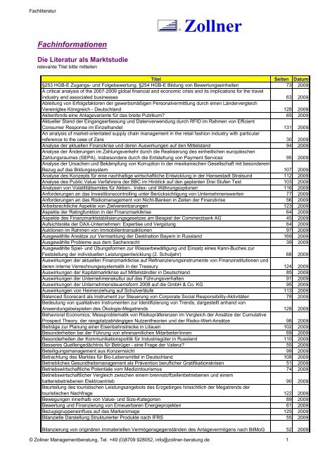 download Titelliste Fachliteratur Format: pdf - Zollner ...